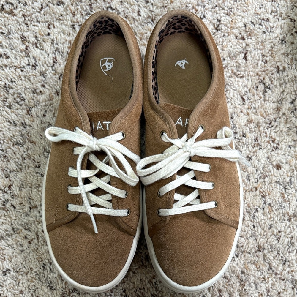 Ariat Skylar Tan Suede Sneakers with White Laces